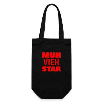 Muh Vieh Star - Geschenkbeutel für Flaschen - Schwarz - Vorne
