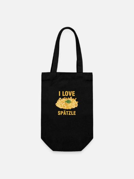 Spätzle mit Soß | Käsespätzle Schwabe Geschenke - Geschenkbeutel für Flaschen - Schwarz