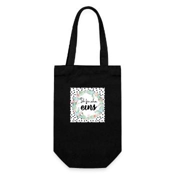 1. Geburtstag, erster, eins, Kaktus - Geschenkbeutel für Flaschen - Schwarz - Vorne