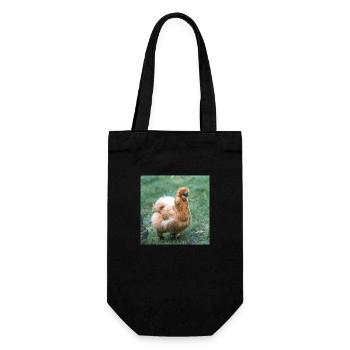 Dwarf-silky chicken (Dwarf silk chicken) - Gift Bag for Bottles - black - Front