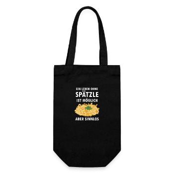 Spätzle Shirt | Schwabe Schwäbisch Geschenkideen - Geschenkbeutel für Flaschen - Schwarz - Vorne