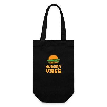 Hungrige Stimmung mit süßem Hamburger - Geschenkbeutel für Flaschen - Schwarz - Vorne