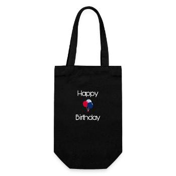 Happy Birthday - Geschenkbeutel für Flaschen - Schwarz - Vorne