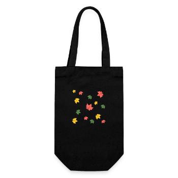 Herbstblätter - Geschenkbeutel für Flaschen - Schwarz - Vorne