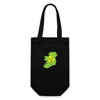Ireland Irish map with shamrock - Gift Bag for Bottles - black - Front