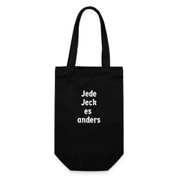 Jede Jeck es anders - Geschenkbeutel für Flaschen - Schwarz - Vorne