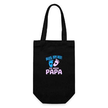 Ich werde Papa T Shirt - Geschenk Werdender Vater - Geschenkbeutel für Flaschen - Schwarz - Vorne
