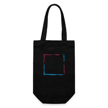 colorful frame square border square square pins - Gift Bag for Bottles - black - Front