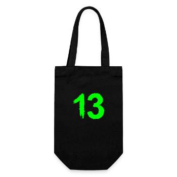 Zahl 13 Lieblingszahl Bürste - Geschenkbeutel für Flaschen - Schwarz - Vorne