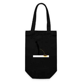 pee neige jaune hiver sol froid logo en position debout - Sac à bouteille - noir - Devant