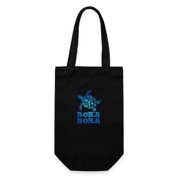 Polynesien Bora Bora Bora Schildkröte Tribal Tatto - Geschenkbeutel für Flaschen - Schwarz - Vorne