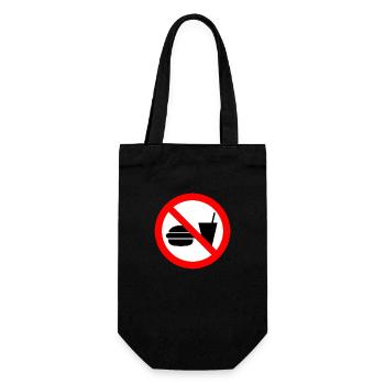 Essen und Trinken verboten Schild - Geschenkbeutel für Flaschen - Schwarz - Vorne