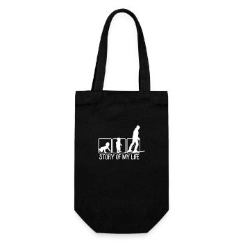 Skiers | Ski Skis Ski Holiday Skiing Gift - Gift Bag for Bottles - black - Front