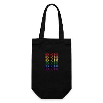 Hohoho Regenbogen LGBT - Geschenkbeutel für Flaschen - Schwarz - Vorne