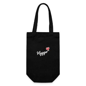 Hygge Heart Cozy Relax Geschenkidee - Geschenkbeutel für Flaschen - Schwarz - Vorne