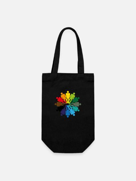 Die Welt ist bunt! Geschenk LGBT Welt Liebe Farben - Geschenkbeutel für Flaschen - Schwarz