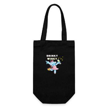 Unicorn Drinky Winky,Wine Beer Sparkling Wine Party Shirt - Gift Bag for Bottles - black - Front