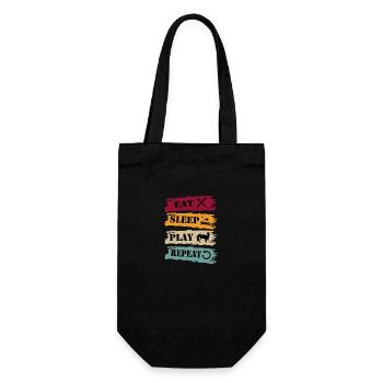 Tischkicker Tischfußball Eat Sleep Repeat Vintage - Geschenkbeutel für Flaschen - Schwarz - Vorne