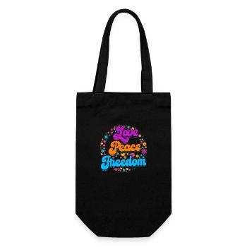 Hippie outfit | Hippies love peace gift idea - Gift Bag for Bottles - black - Front