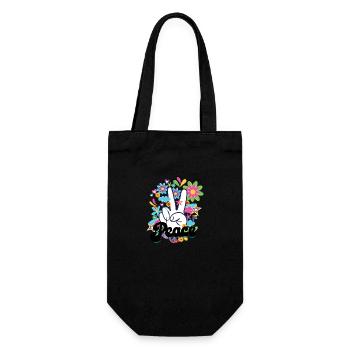 Peace Hippie | Hippies 60s sayings gift ideas - Gift Bag for Bottles - black - Front