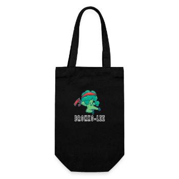 Brokko-Lee,Kampfsport Brokkoli,Vegan Sport Shirt - Geschenkbeutel für Flaschen - Schwarz - Vorne