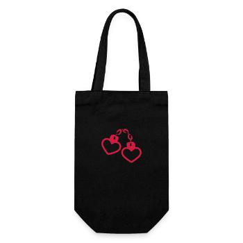 Handcuff heart - Gift Bag for Bottles - black - Front