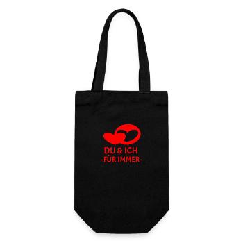 Du & Ich für immer - Geschenkbeutel für Flaschen - Schwarz - Vorne
