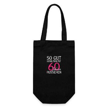 60 Geburtstag - Geschenkbeutel für Flaschen - Schwarz - Vorne