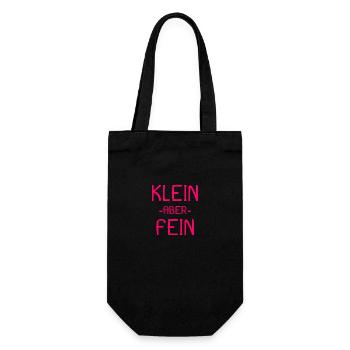 Spruch Kleiner aber fein - Geschenkbeutel für Flaschen - Schwarz - Vorne