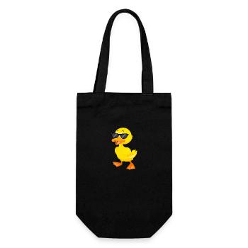 Ente Sonnenbrille Gelbe Süß Geschenk für Kinder - Geschenkbeutel für Flaschen - Schwarz - Vorne