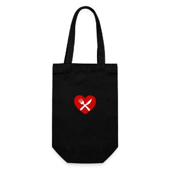Cutlery gift eat eat sleep food repeat love - Gift Bag for Bottles - black - Front