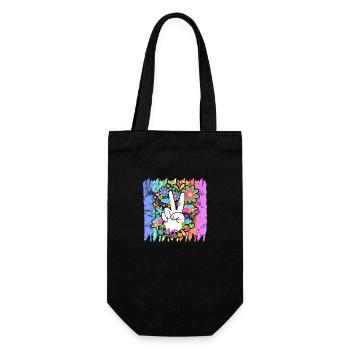 Hippie Peace Rainbow | Hippies 60s gifts - Gift Bag for Bottles - black - Front