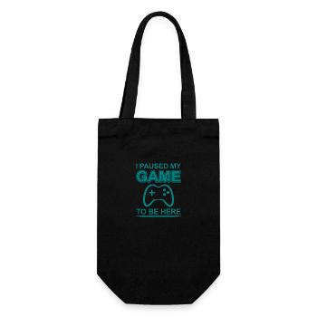 I paused my game to be here - Gift Bag for Bottles - black - Front