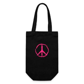 Symbole de paix rose paix liberté - Sac à bouteille - noir - Devant