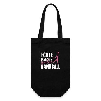 Handball Mädchen | Handballer Team Hobby Geschenke - Geschenkbeutel für Flaschen - Schwarz - Vorne