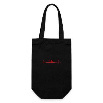 Heartbeat kayaking Funny gift idea - Gift Bag for Bottles - black - Front
