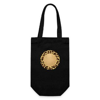 Leopard Motif motif motif cercle cadre nom - Sac à bouteille - noir - Devant