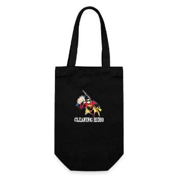 Cleaning hero, cleaning hero, Putzmann, disinfector - Gift Bag for Bottles - black - Front