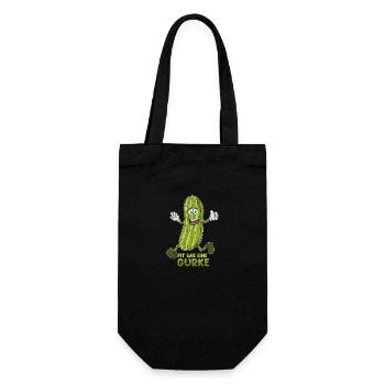 Fit wie eine Gurke Pickle Essiggurke Humor Sport - Geschenkbeutel für Flaschen - Schwarz - Vorne