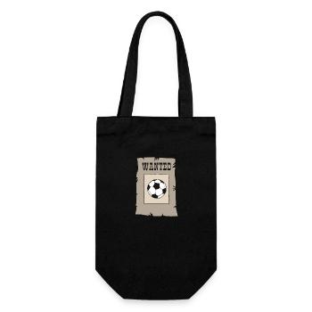 wanted Football will Fußball Fussball Soccer Ball - Geschenkbeutel für Flaschen - Schwarz - Vorne