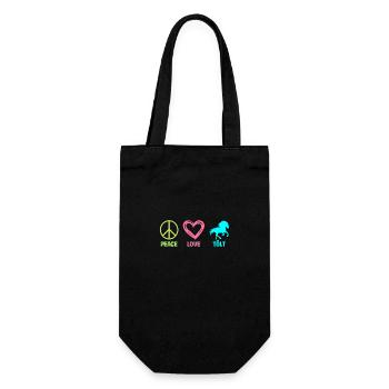 Tölt Islandpferd Isländer Pferd Peace Love - Geschenkbeutel für Flaschen - Schwarz - Vorne