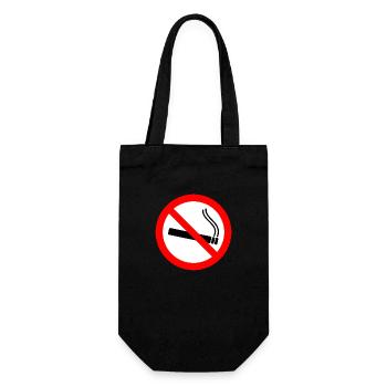 Rauchen verboten Schild - Geschenkbeutel für Flaschen - Schwarz - Vorne