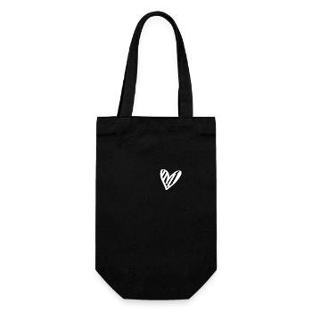 Heart - Herz- Liebe - Geschenkbeutel für Flaschen - Schwarz - Vorne