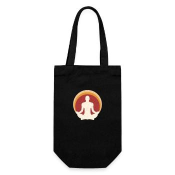 Yoga meditations vintage logo - Gift Bag for Bottles - black - Front