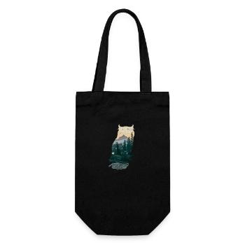 Double Exposure Animal Eule Lustige Geschenkidee - Geschenkbeutel für Flaschen - Schwarz - Vorne