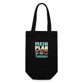Rentner Rente Traktor Spruch für Landwirt Bauern - Geschenkbeutel für Flaschen - Schwarz - Vorne