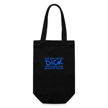 Ich bin nicht dick Spruch - Geschenkbeutel für Flaschen - Schwarz - Vorne