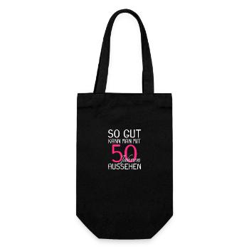 50 Geburtstag Party Bday - Geschenkbeutel für Flaschen - Schwarz - Vorne