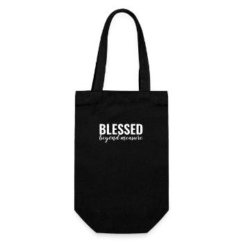 Über alle Maßen gesegnet - Christian - Geschenkbeutel für Flaschen - Schwarz - Vorne