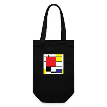 Symbole Piet Mondrian Idée cadeau art moderne - Sac à bouteille - noir - Devant